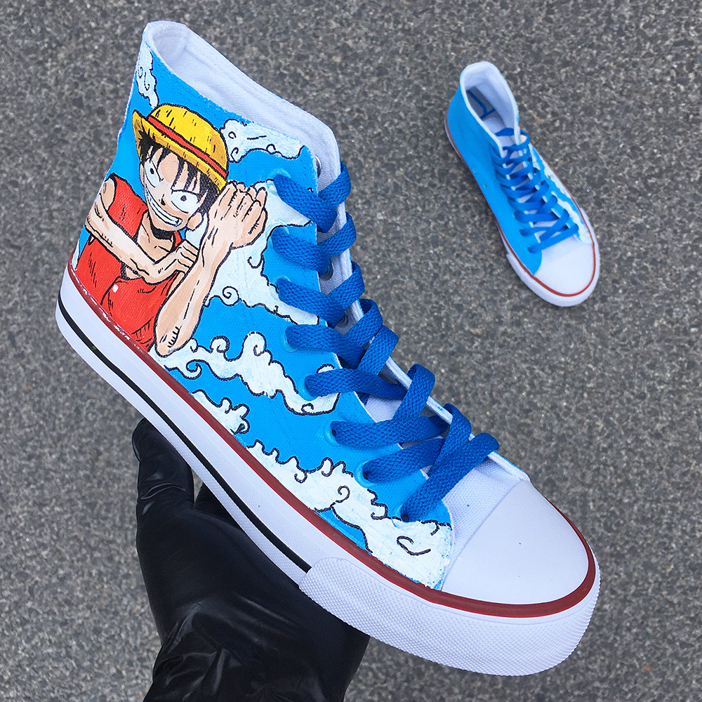 One Piece Luffy Custom Hand Painted Canvas Shoes 