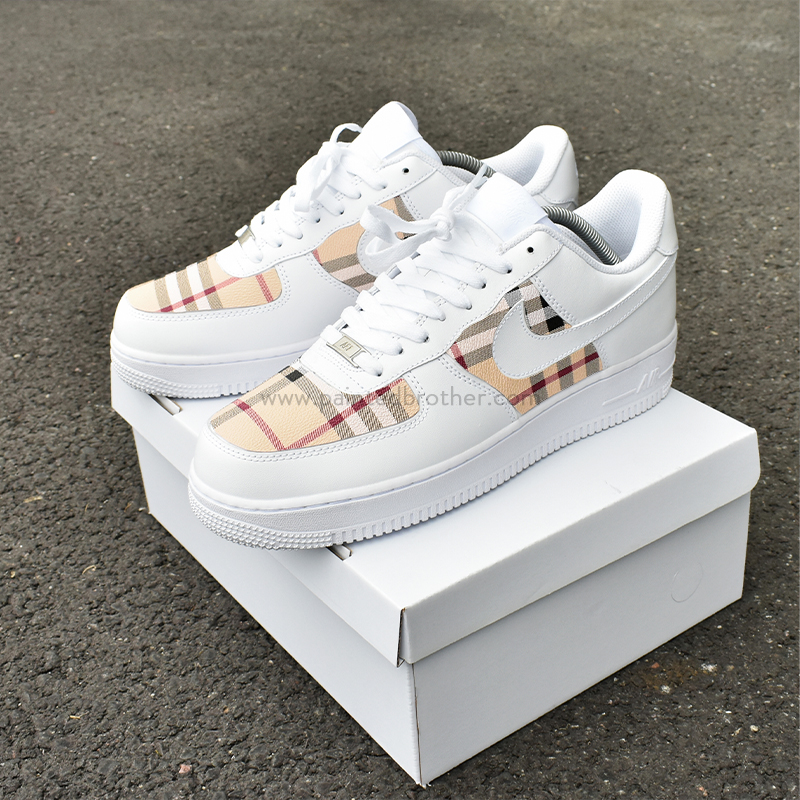 Custom Shoes Burberry Leather Nike Air Force 1's