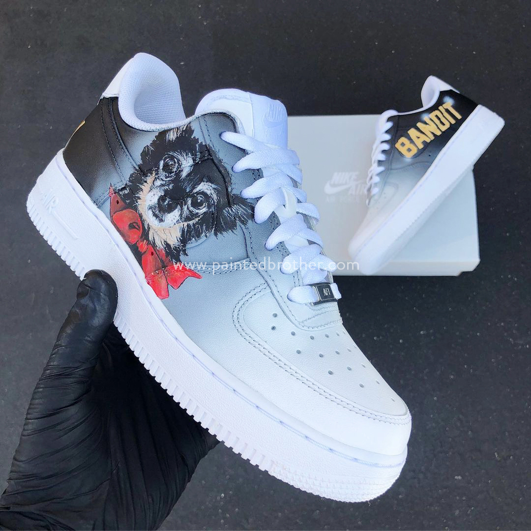 Custom Sneakers Painted Shoes Animal Dog Pet Nike Air  Force 1's-paintedbrother