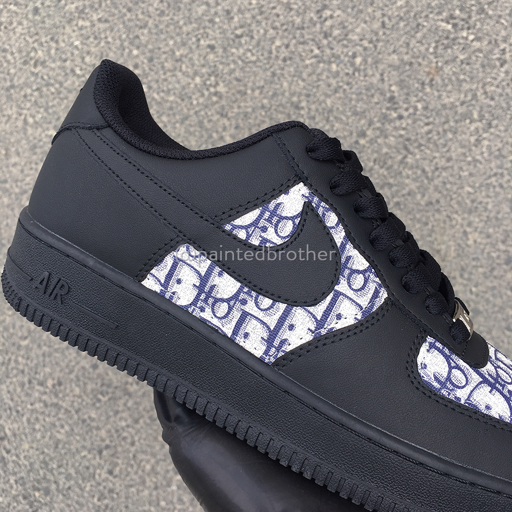 Black Dior Leather Air Force One Custom Sneaker for Man – WendyCustom