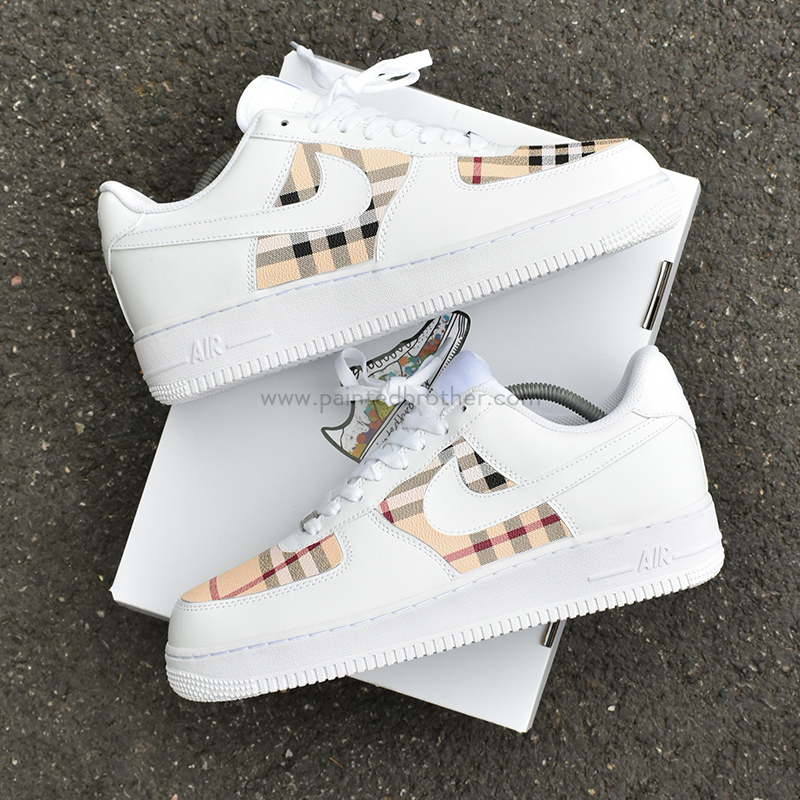 Custom Shoes Burberry Leather Nike Air Force 1's