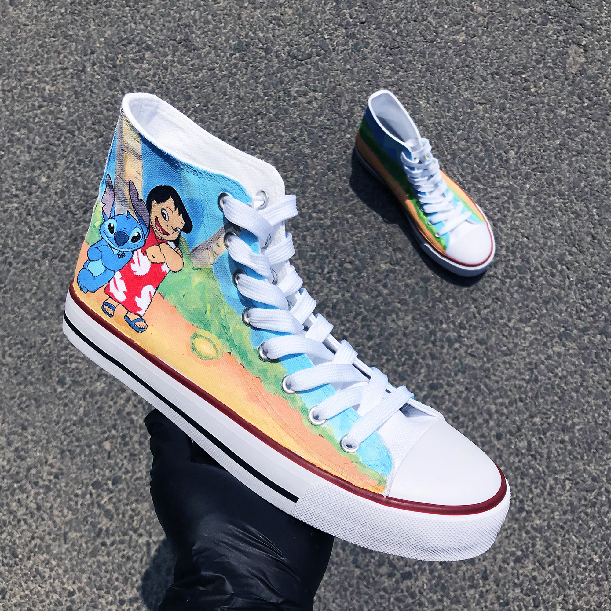 Stitch Jungle Custom Hand Painted Canvas Shoes 