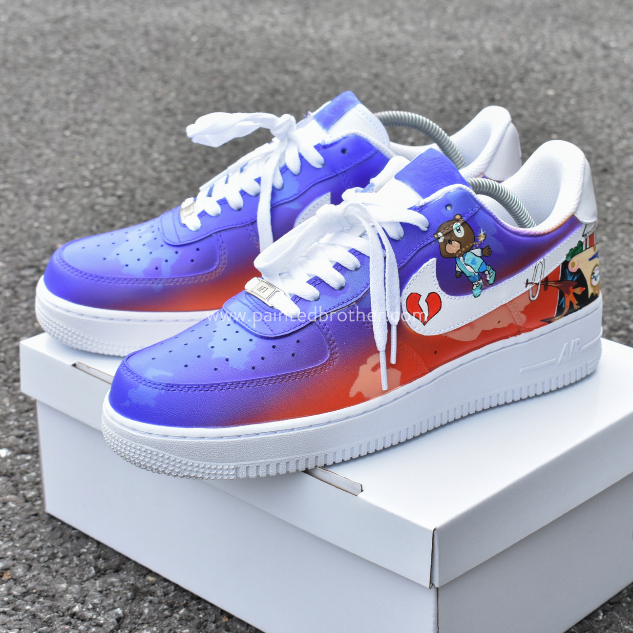 Custom sneakers Kanye West's 'Graduation' Album Cover Nike Air Force 1s ...