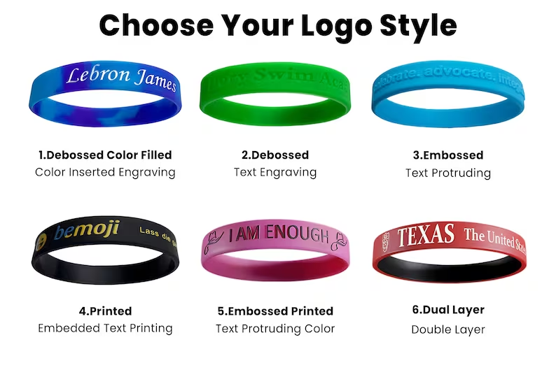 Custom Silicone Wristbands Logo Printed Silicone Wristbands
