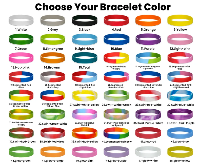 Custom Silicone Wristbands Logo Printed Silicone Wristbands