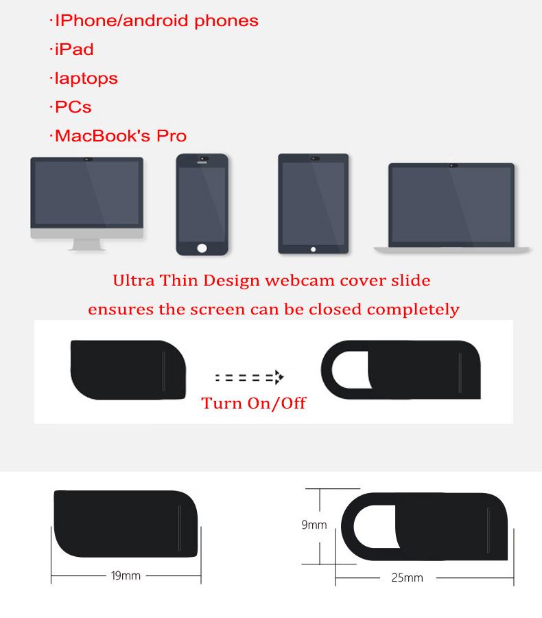 Custom Printed Webcam Cover Slide for Laptop Ultra Thin Camera Privacy Cover for Phone, Mac