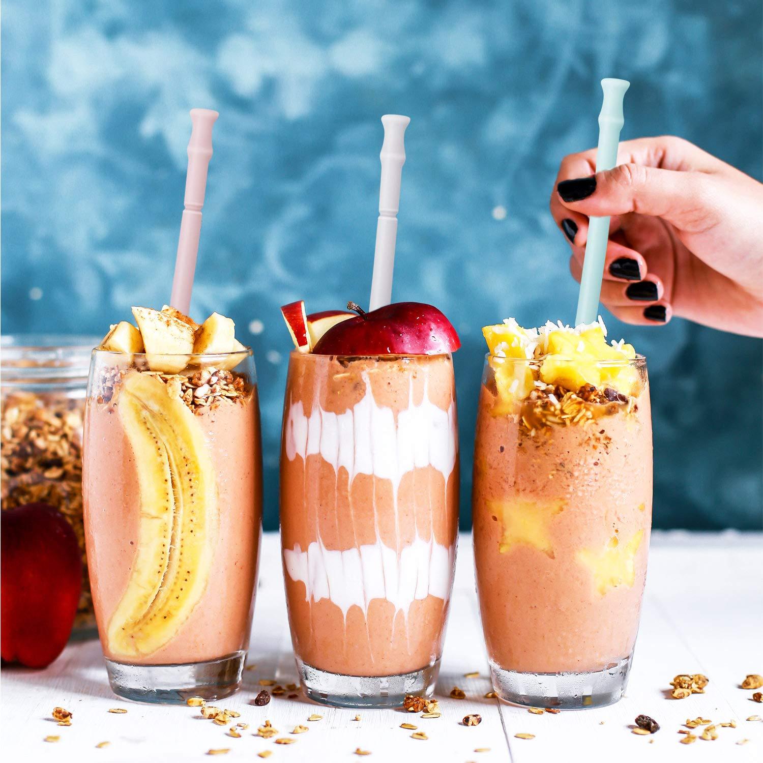 Wholesale Collapsible Silicone Straws Reusable Drinking Straw with Portable Case and Brush