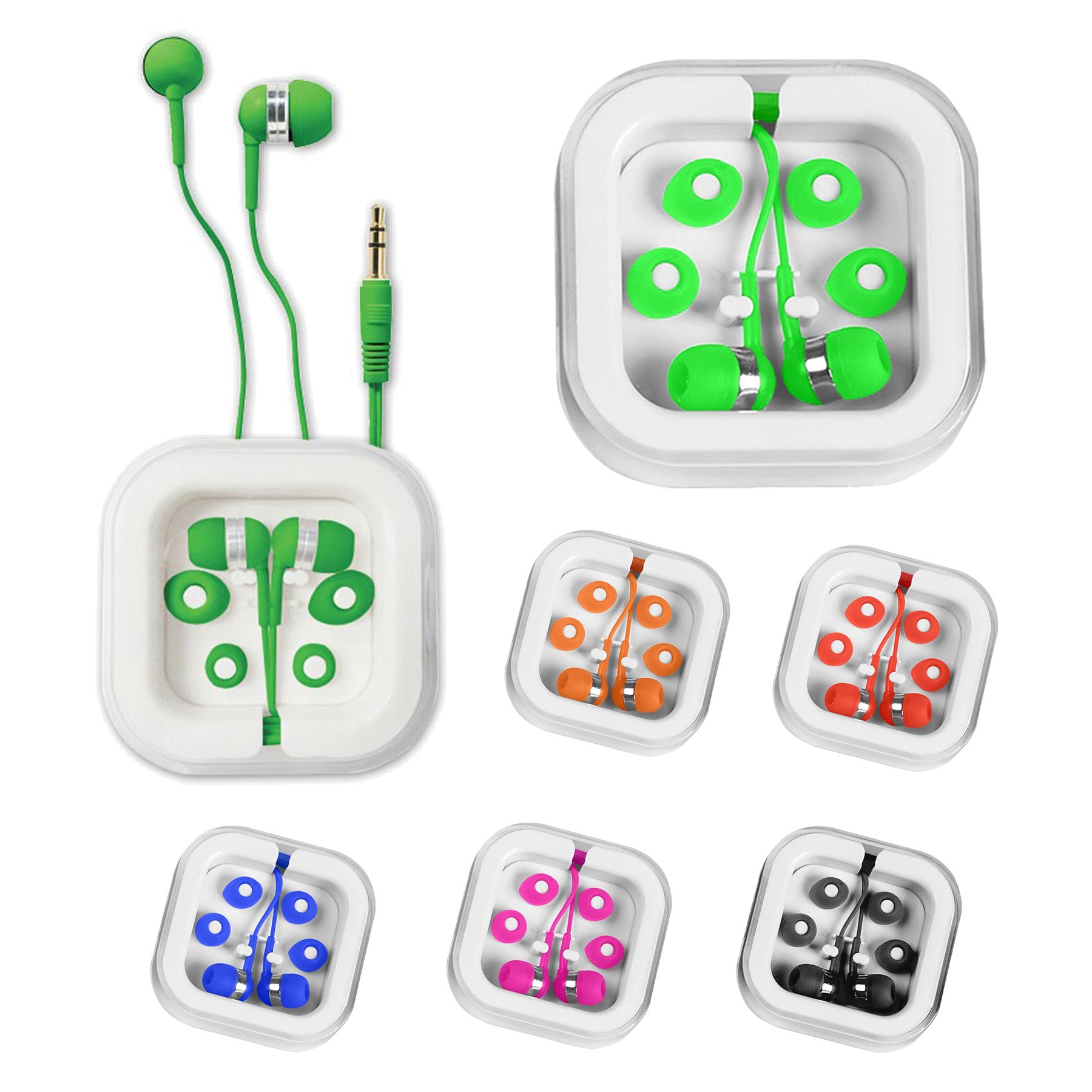 Custom Earbuds with case Wired 3.5mm universal Colored Earphones for iPhone,Android,Samsung