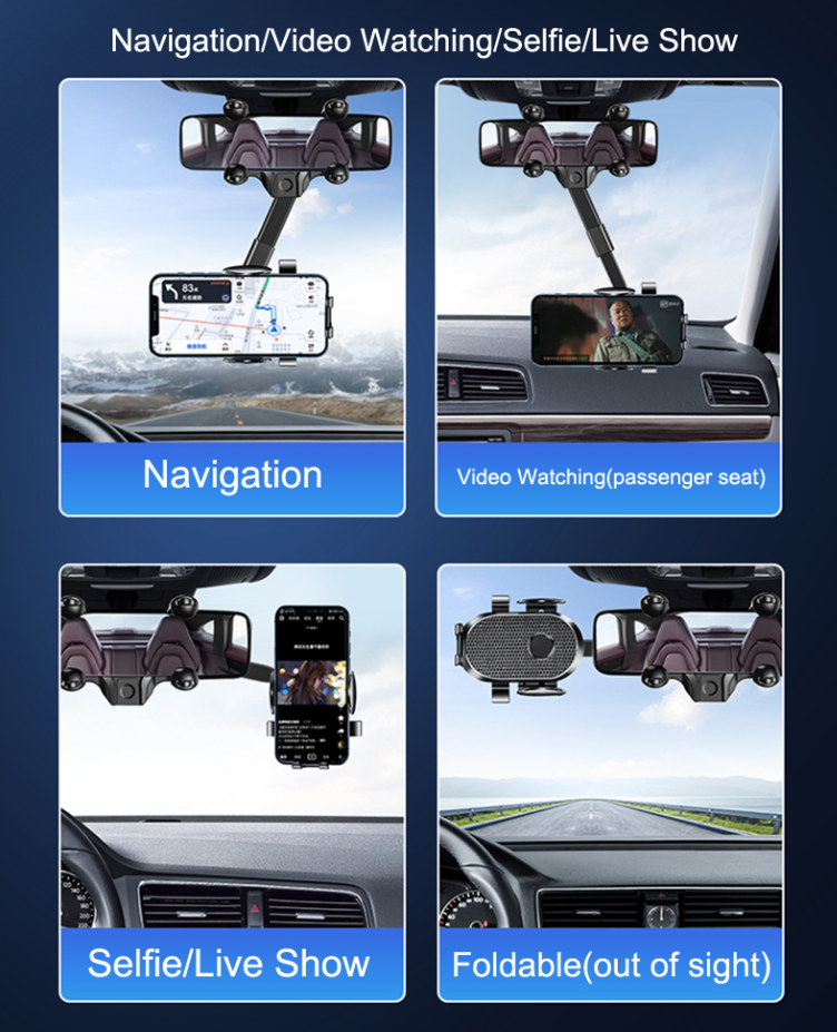 Car Phone Mount Sun Visor Phone Holder for Car Universal Clip 360 Degree Adjustable Cellphone Stand 