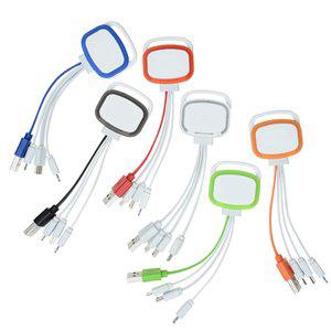 Custom Flashing 3-in-1 Charging Cable 3 way USB cable for iPhone for Android