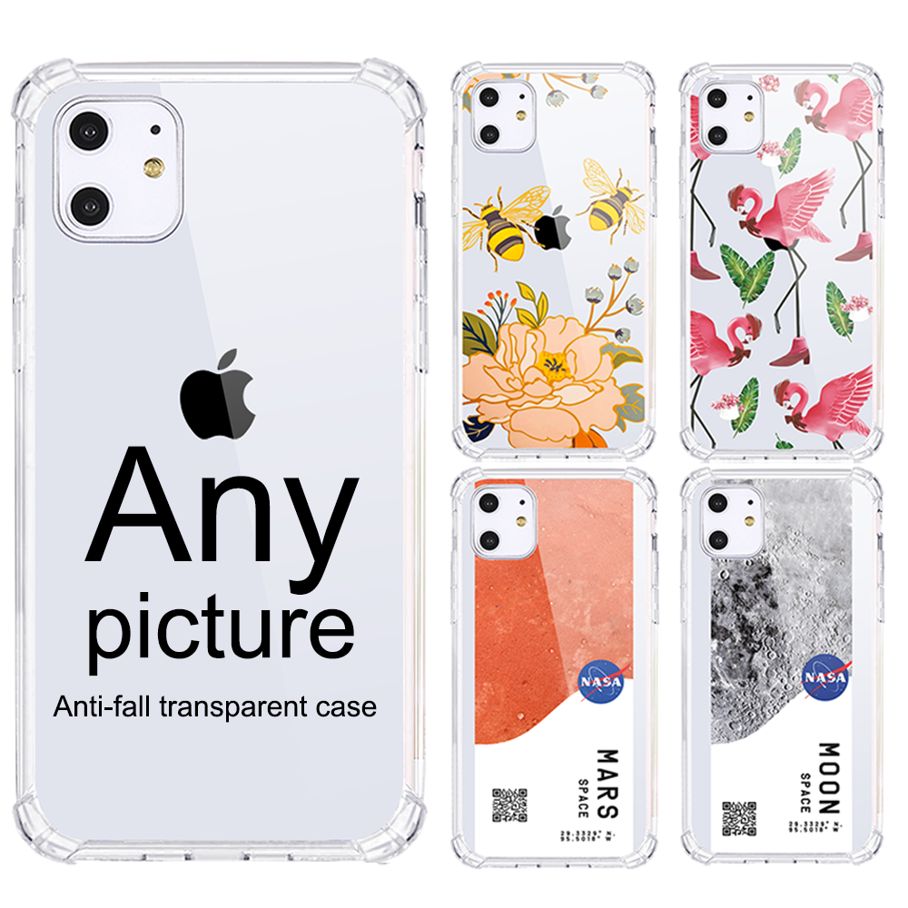 Custom Transparent Clear TPU Phone Case UV Printed
