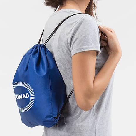 Printed Polyester Drawstring Bag Reusable Drawstring Backpacks