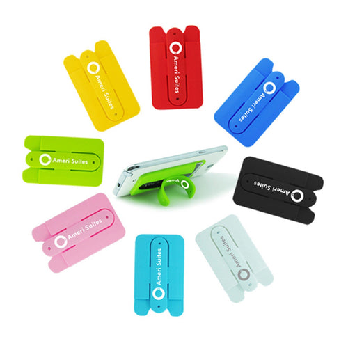 Custom Cell Phone Card Holder with Kickstand 2in1 Silicone Phone Wallet with Stand