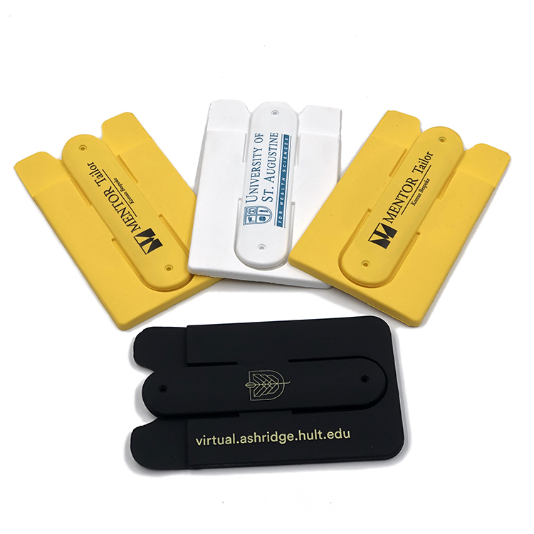 Custom Cell Phone Card Holder with Kickstand 2in1 Silicone Phone Wallet with Stand