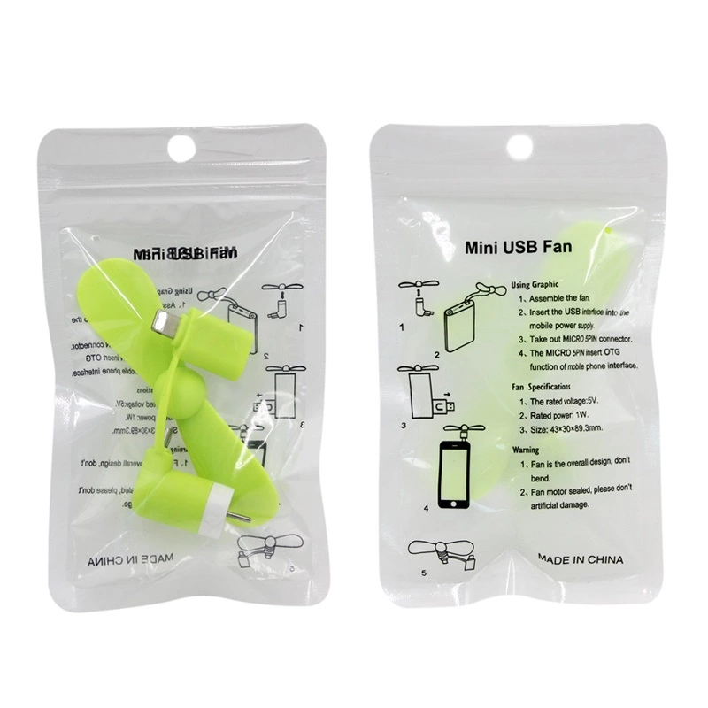 Customized 2 in 1 USB mini fan Portable Mini fan For Android and Iphone Device
