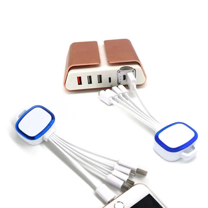 Custom Flashing 3-in-1 Charging Cable 3 way USB cable for iPhone for Android