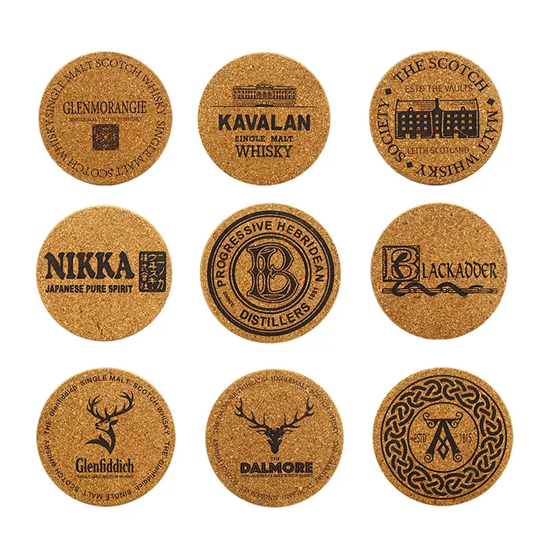 Custom Cork Coasters Round, Wedding Cork Coasters with your logo
