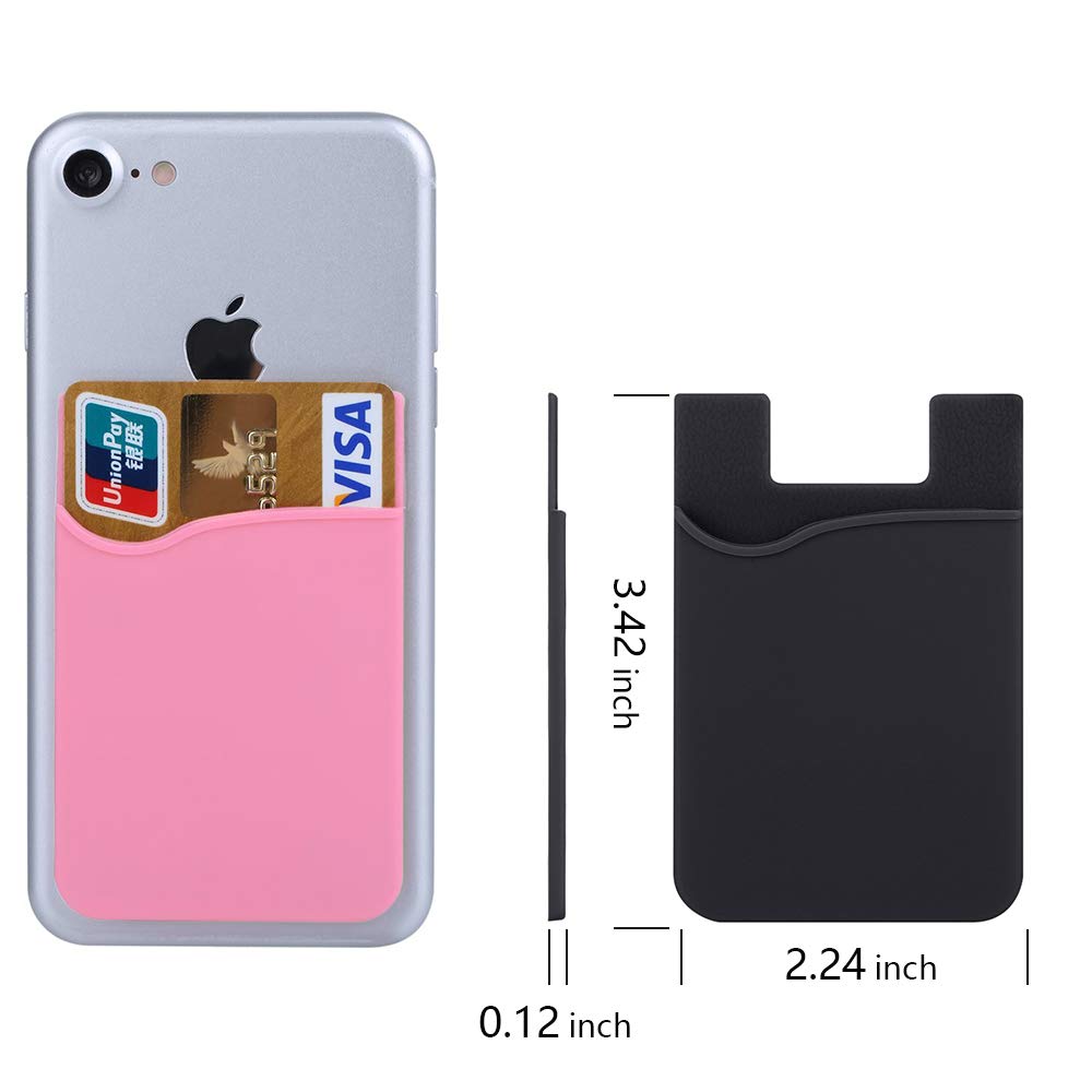 Custom Logo Phone Card Holder Dual Pocket Silicone Phone Wallet