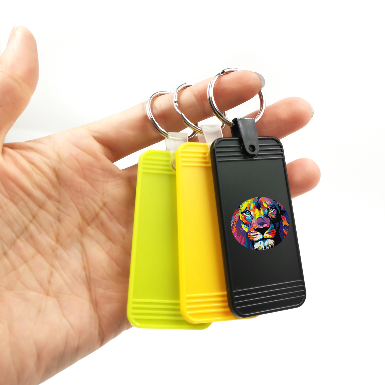 Rectangle Custom Plastic Keychain Hotel Key Tags