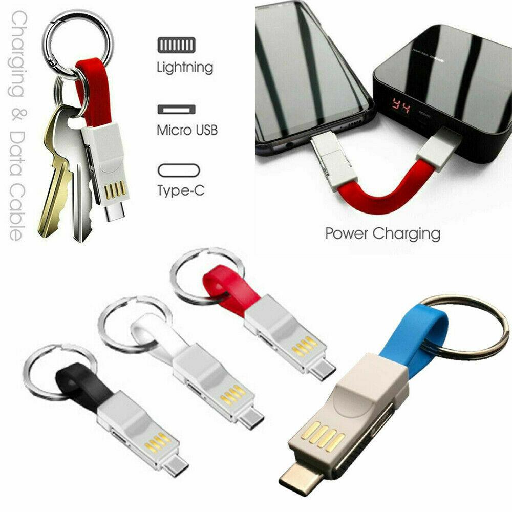Portable 3 in 1 Charging Cable Custom Keychain Phone Charger Magnetic USB Cable 