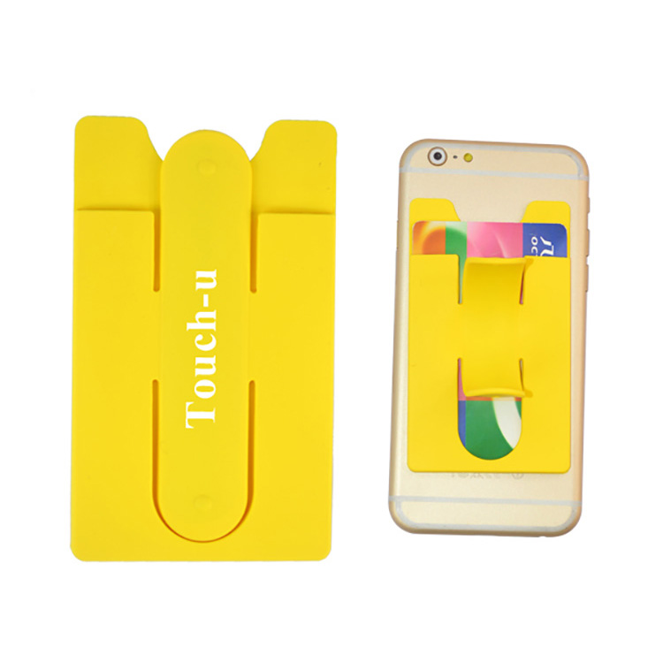 Custom Cell Phone Card Holder with Kickstand 2in1 Silicone Phone Wallet with Stand