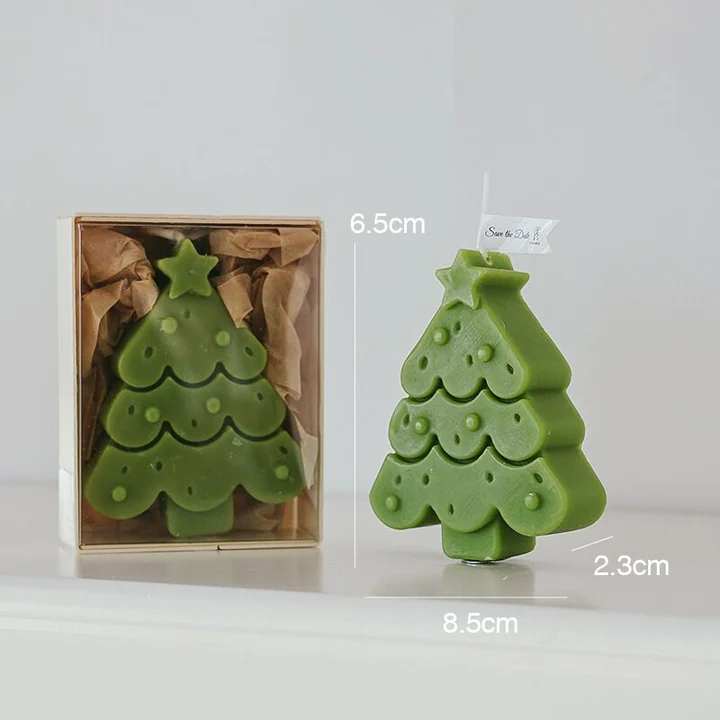 10 Pcs Handmade Christmas Tree Shaped Scented Candle