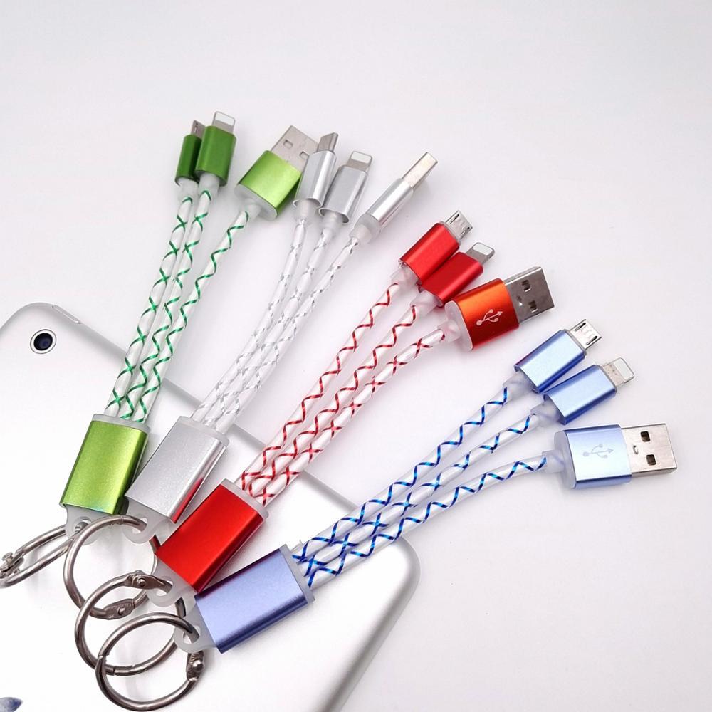 Custom logo Metal 3-in-1 Charging Cable with Key Ring Multi Usb Charger for iPhone/Android