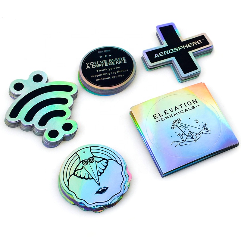 Custom holographic label material holographic paper vinyl sticker