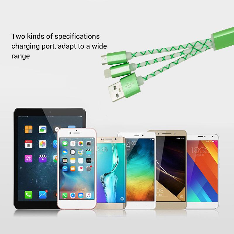Custom logo Metal 3-in-1 Charging Cable with Key Ring Multi Usb Charger for iPhone/Android