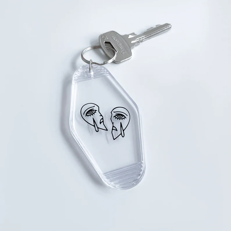 New Coming Custom Transparent Plastic Keychain Hotel Key Tags