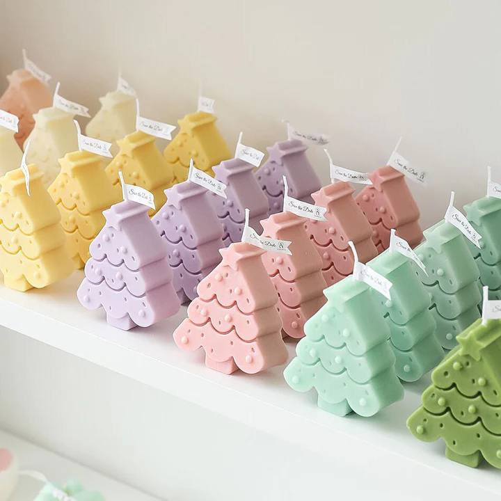 10 Pcs Handmade Christmas Tree Shaped Scented Candle