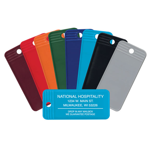 Rectangle Custom Plastic Keychain Hotel Key Tags