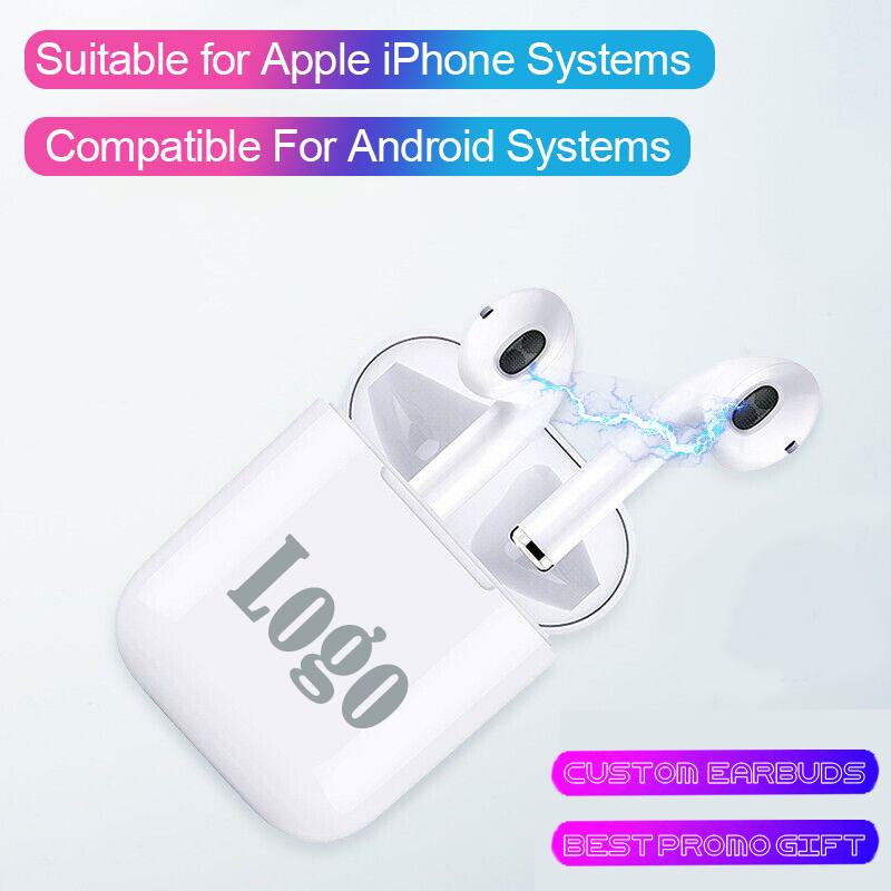 Custom Logo Wireless Earbuds for Android / iPhones, Bluetooth Earbuds, Wireless headphone with charging case