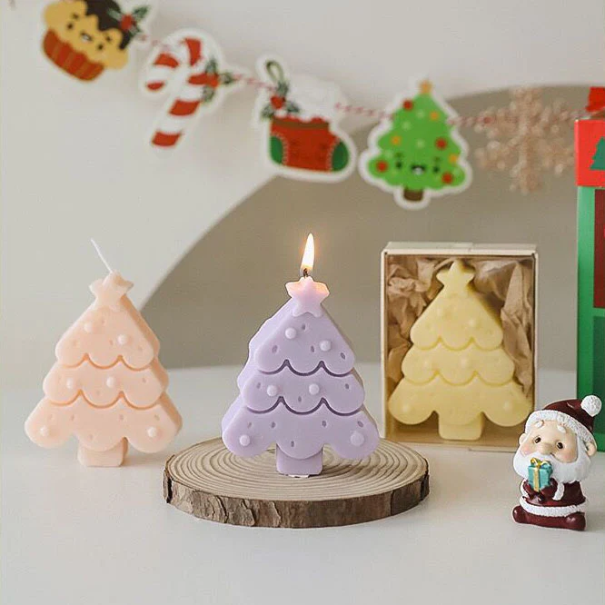10 Pcs Handmade Christmas Tree Shaped Scented Candle