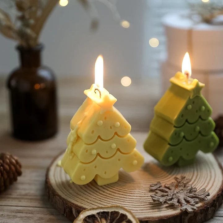 10 Pcs Handmade Christmas Tree Shaped Scented Candle