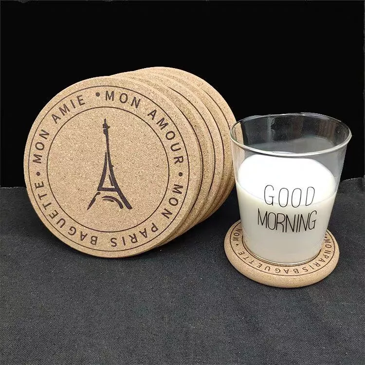 Factory Price Custom Cork Coasters Logo Printed Wedding Coasters