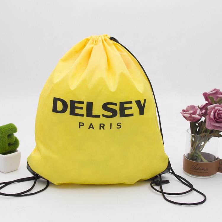 Printed Polyester Drawstring Bag Reusable Drawstring Backpacks