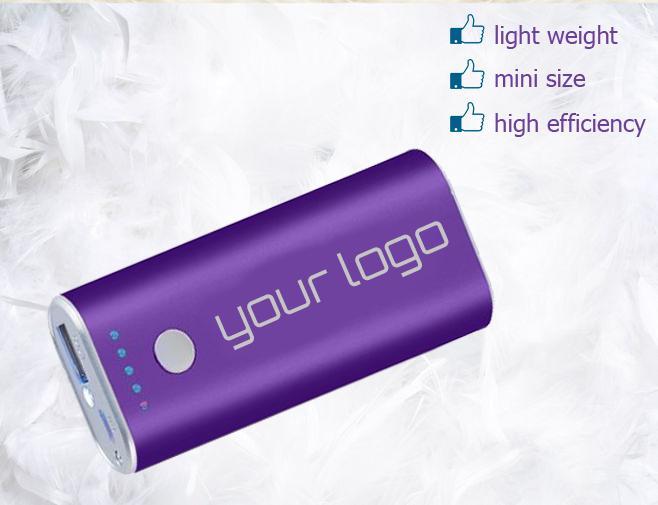Custom Portable Charger Branded Power Bank 4400 mAh Charge Power Banks with flashlight