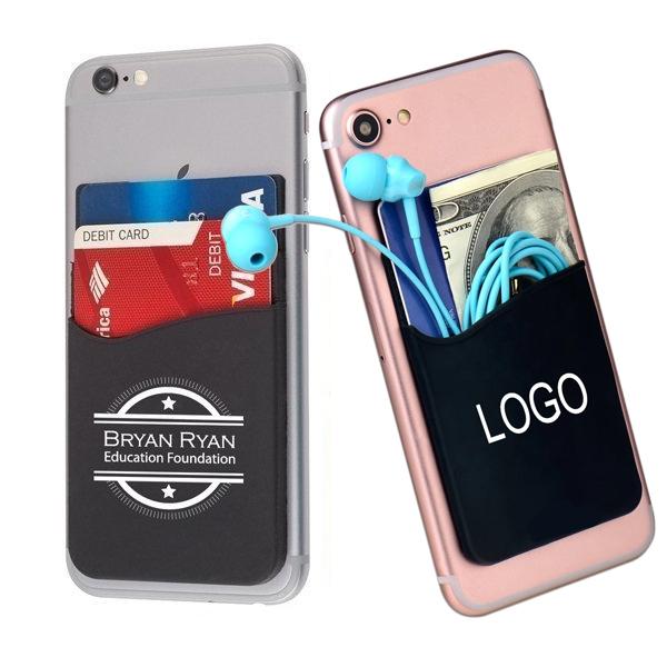Custom Logo Phone Card Holder Dual Pocket Silicone Phone Wallet