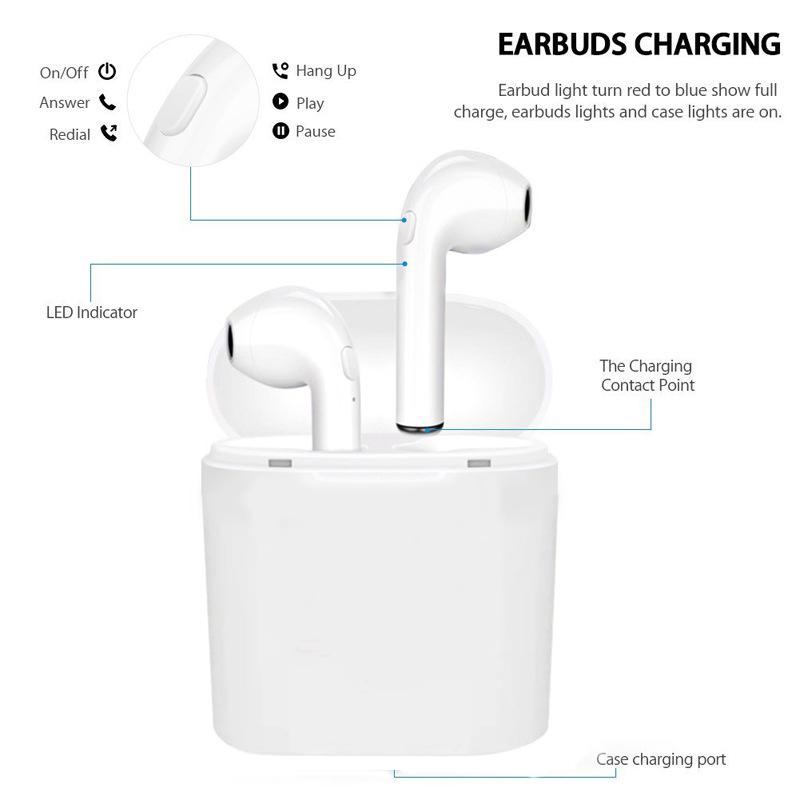 Custom Logo Wireless Earbuds BT4.1 Wireless Earpods with Charging case for Huawei iPhone