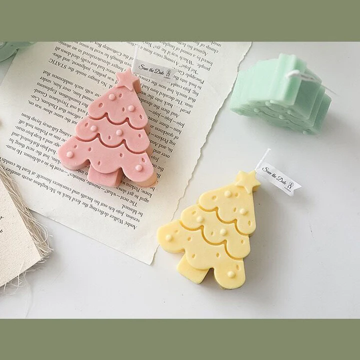 10 Pcs Handmade Christmas Tree Shaped Scented Candle