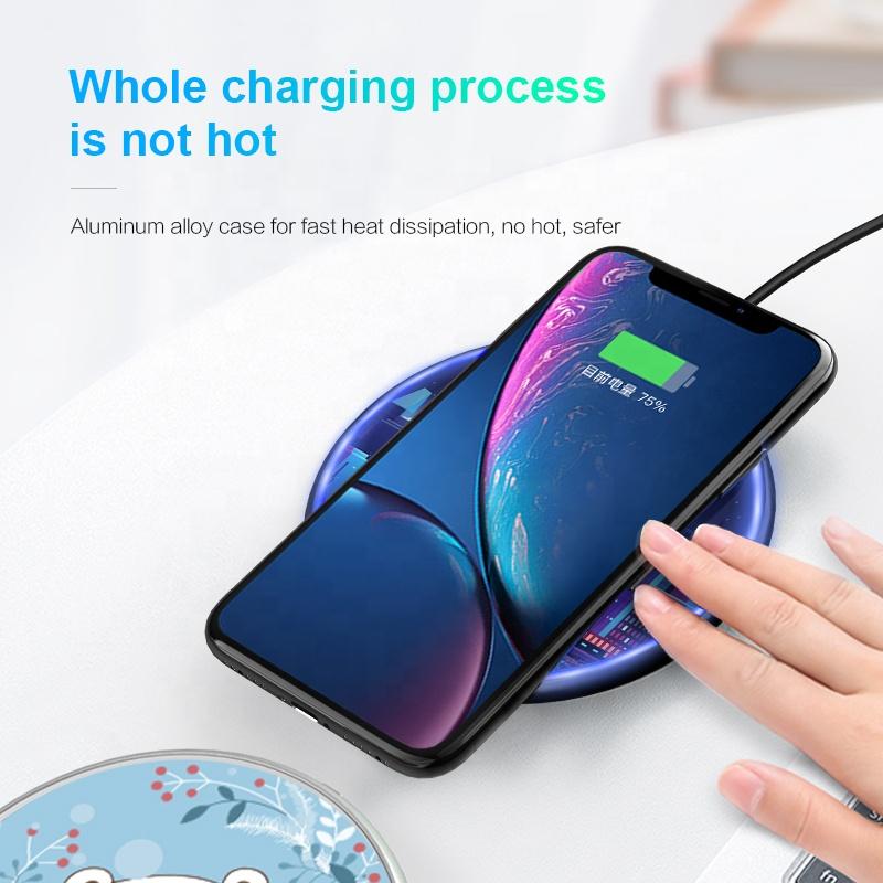 Custom design Wireless Charger Metal Wireless Charging Pad Qi Charger for Samsung iPhone