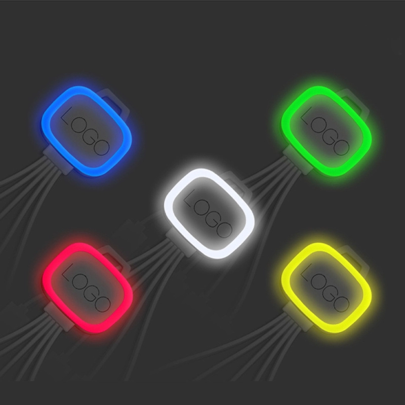 Custom Flashing 3-in-1 Charging Cable 3 way USB cable for iPhone for Android