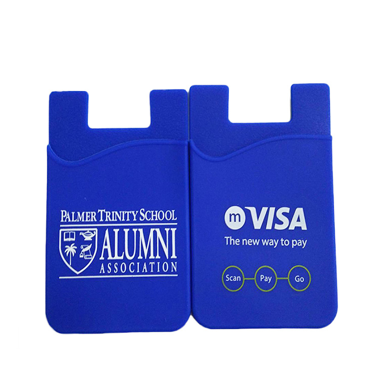 Custom Logo Phone Card Holder Dual Pocket Silicone Phone Wallet