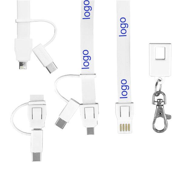 Branded Lanyard Charger 3 in 1 Lanyard Charging Cable for Type C for Android for iPhone
