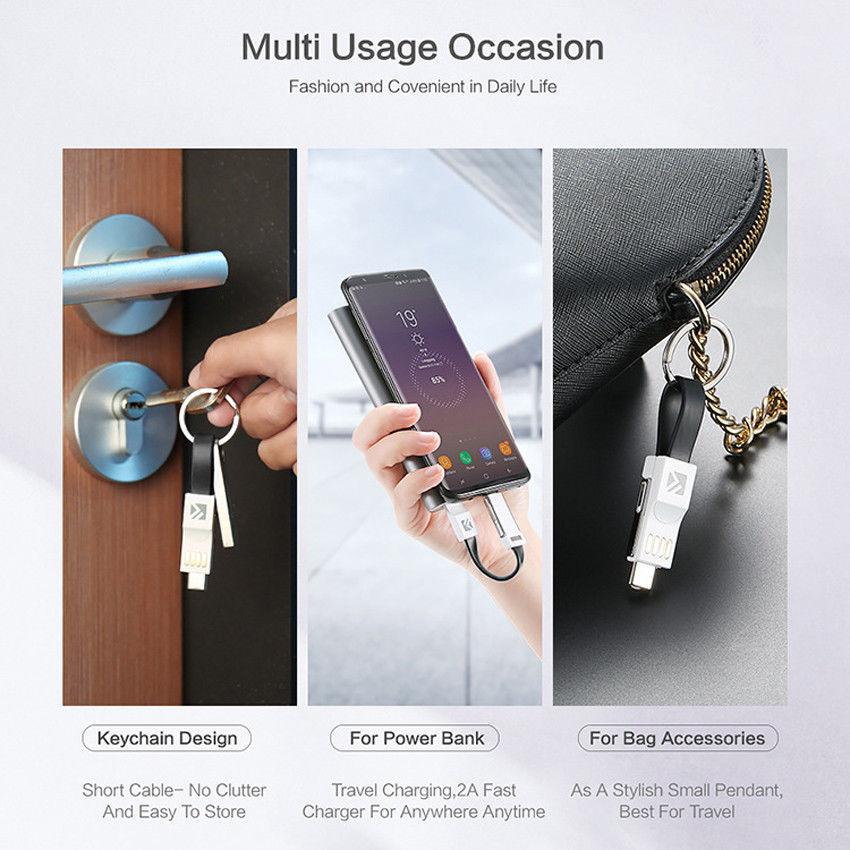 Portable 3 in 1 Charging Cable Custom Keychain Phone Charger Magnetic USB Cable 