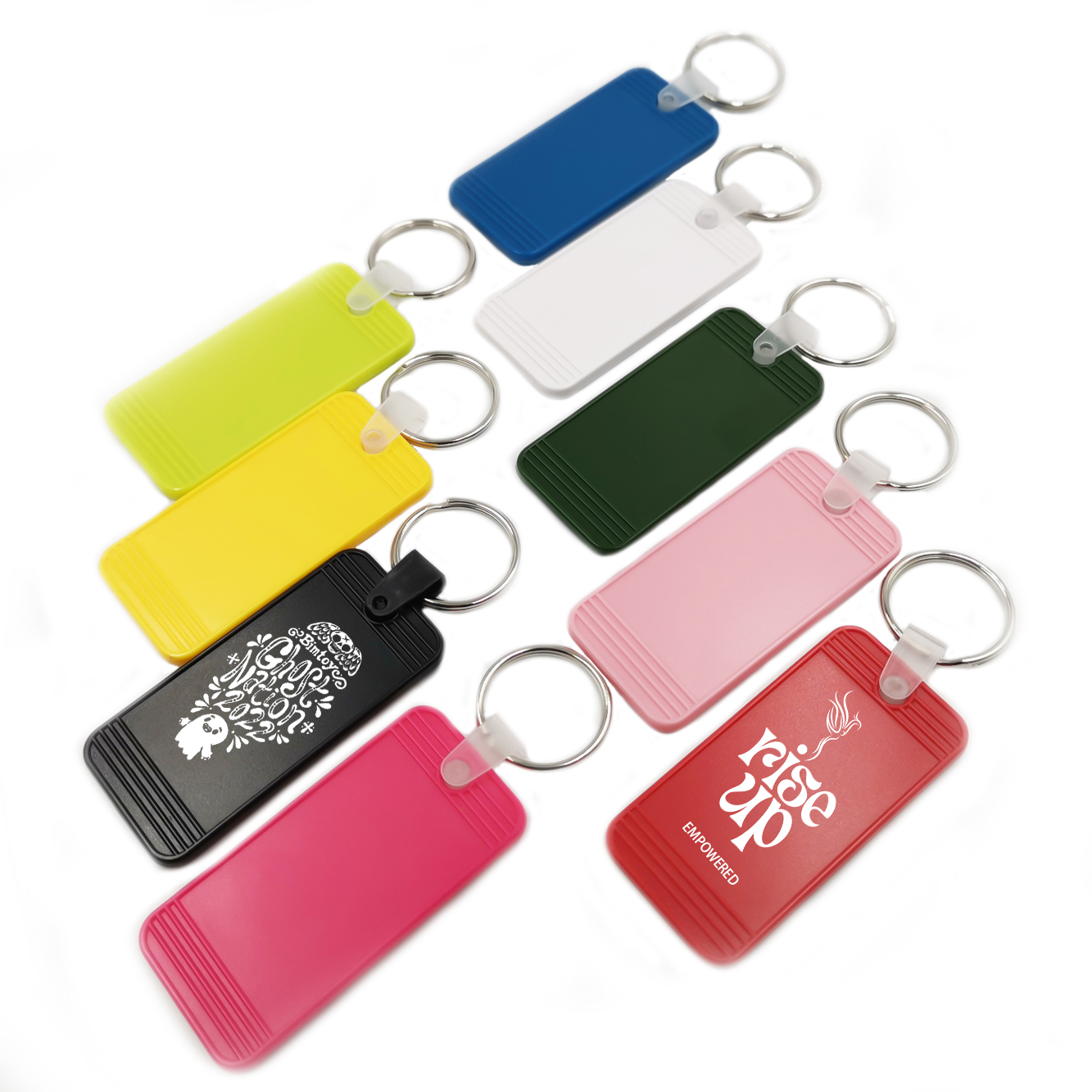 Rectangle Custom Plastic Keychain Hotel Key Tags