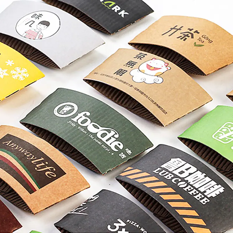 Custom Paper Cup Sleeve Reusable Personalized Coffee Cup Sleeves