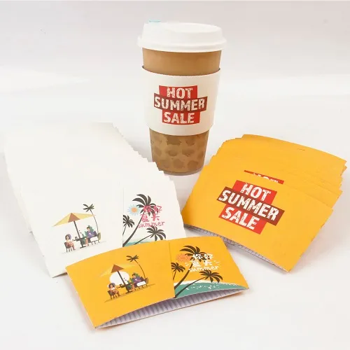 Custom Paper Cup Sleeve Reusable Personalized Coffee Cup Sleeves