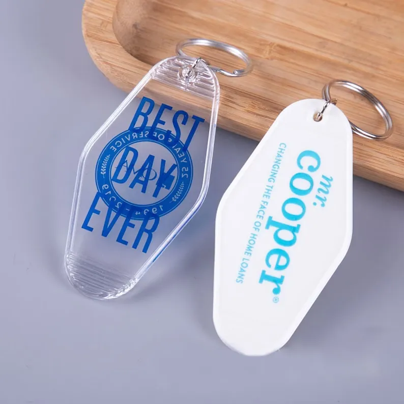 LOW MOQ Custom Plastic Keychain Hotel Key Tags